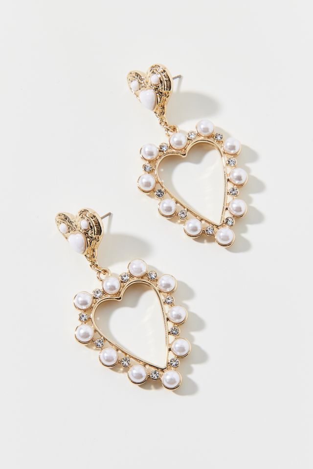 Pearl Heart Drop Earring #1