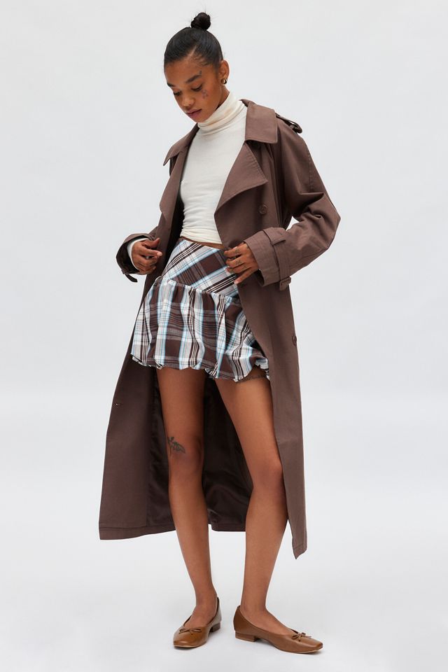 Urban Renewal Remnants Plaid Bubble Hem Mini Skirt #1