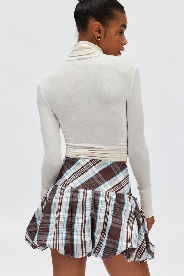 Urban Renewal Remnants Plaid Bubble Hem Mini Skirt #3