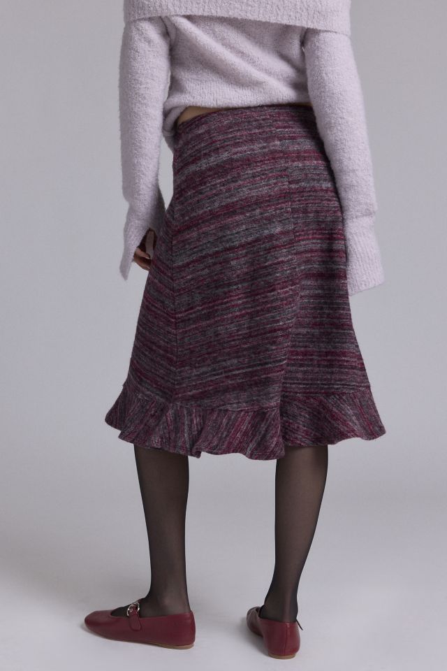 ReMADE By UO Remnants Knee Length Sweater Skirt