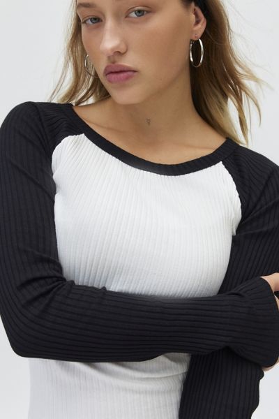 Urban Renewal Remnants Ribbed Knit Raglan Long Sleeve Tee