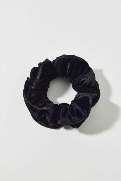 Urban Outfitters Ruffle Velvet Scrunchie In Black, Women's At  In Black