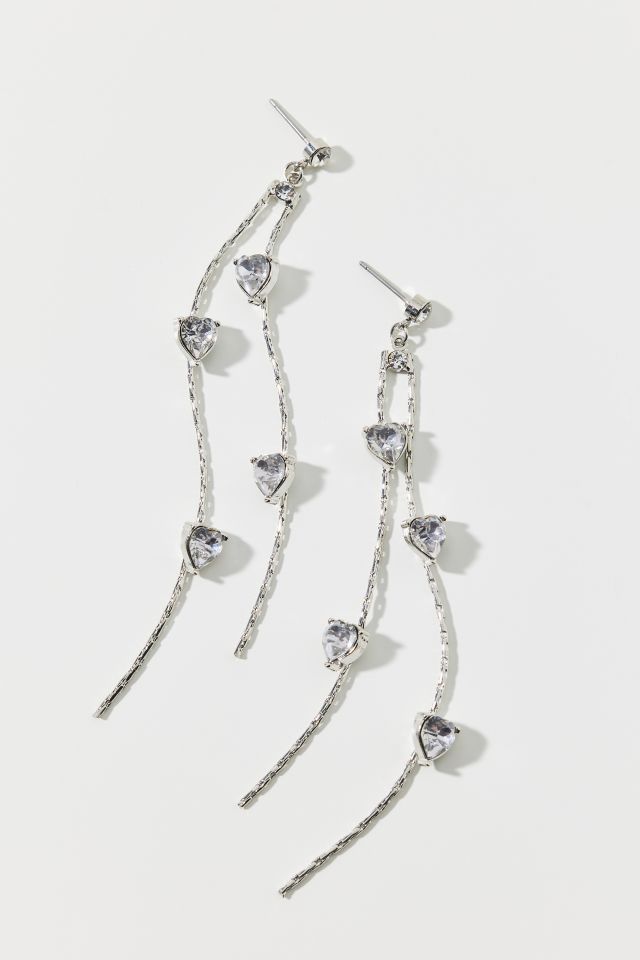 Heart Rhinestone Duster Earring #1