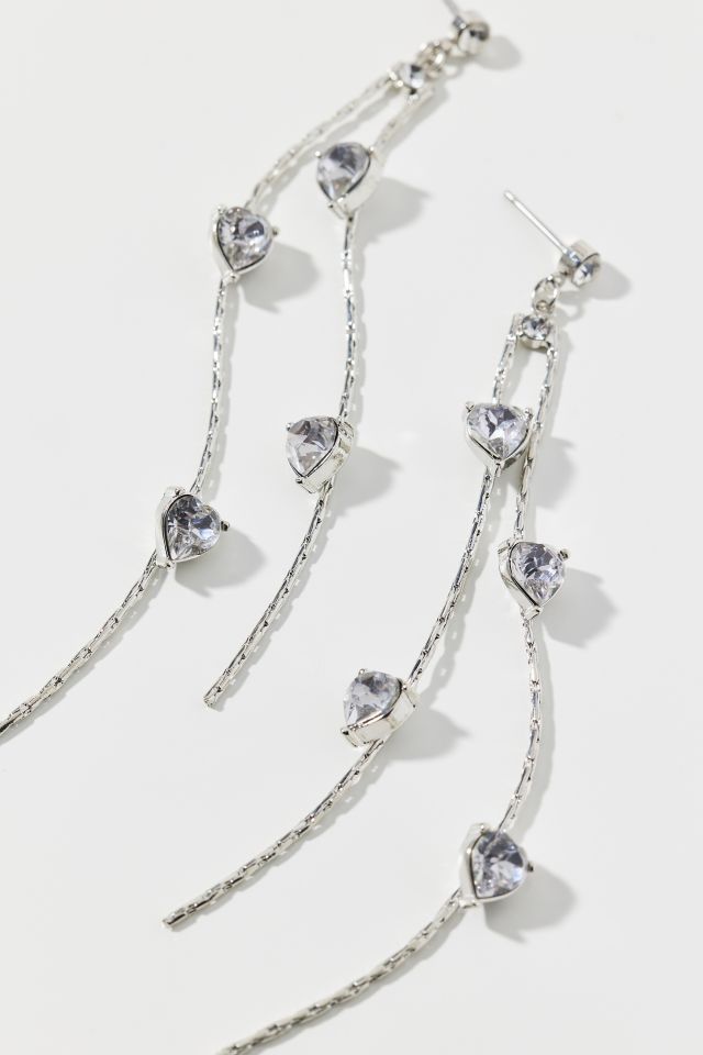 Heart Rhinestone Duster Earring #2