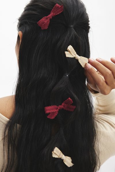 Mini Hair Bow Clip Set