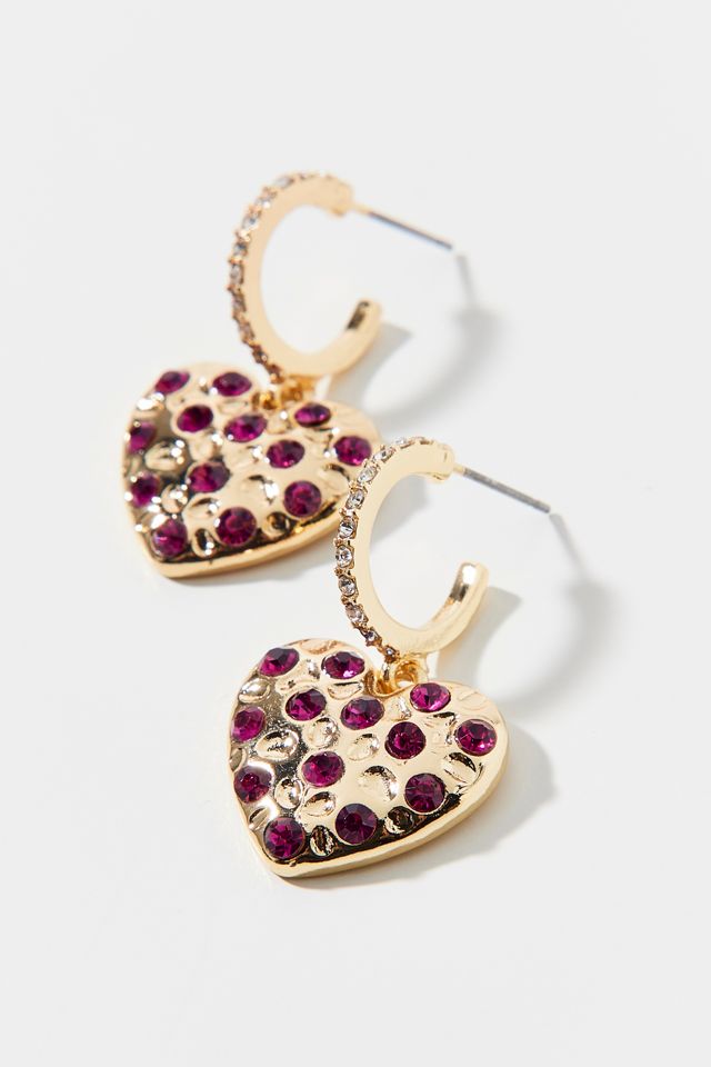 Heart Gem Hoop Earring #1