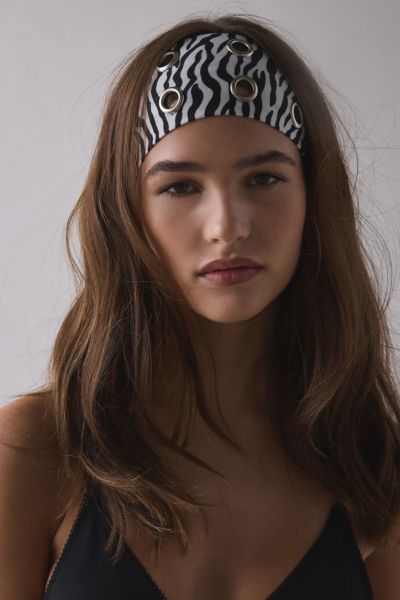 Urban Outfitters Grommet Soft And Stretchy Wide Headband In Zebra Print, Women's At  In Animal Print