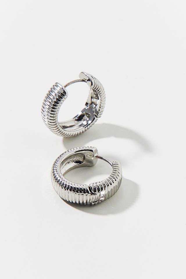 Ribbed Hoop Earring #1