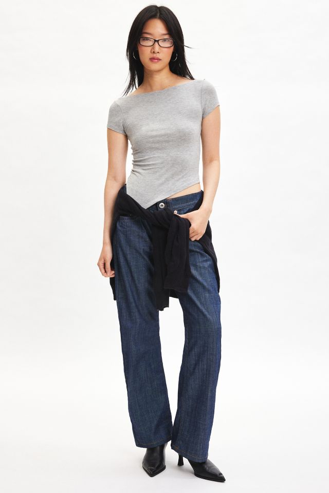 Silence + Noise Violette Backless Asymmetric Hanky Hem Top #1