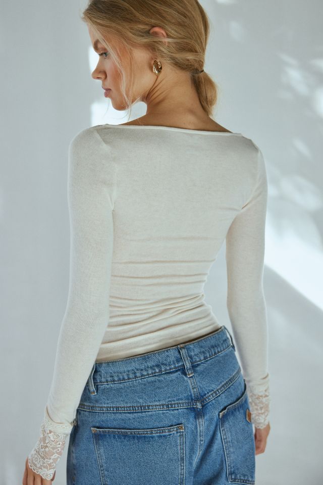 Out From Under Lydia Lace Trim Layering Tee #3