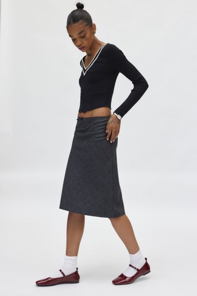 Urban Renewal Remnants Plaid Knee Length Column Midi Skirt