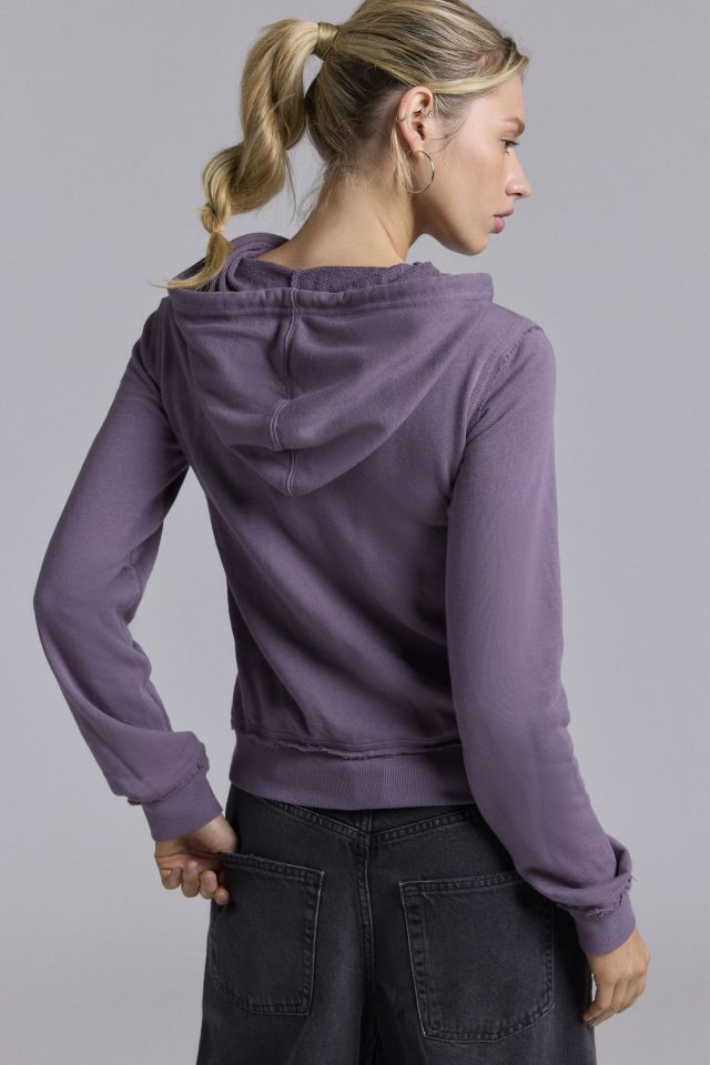Silence + Noise Avril Purple Heart Graphic Zip-Up Hoodie Sweatshirt #3