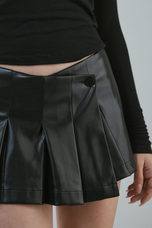 BDG Study Buddy Faux Leather Mini Skort #2