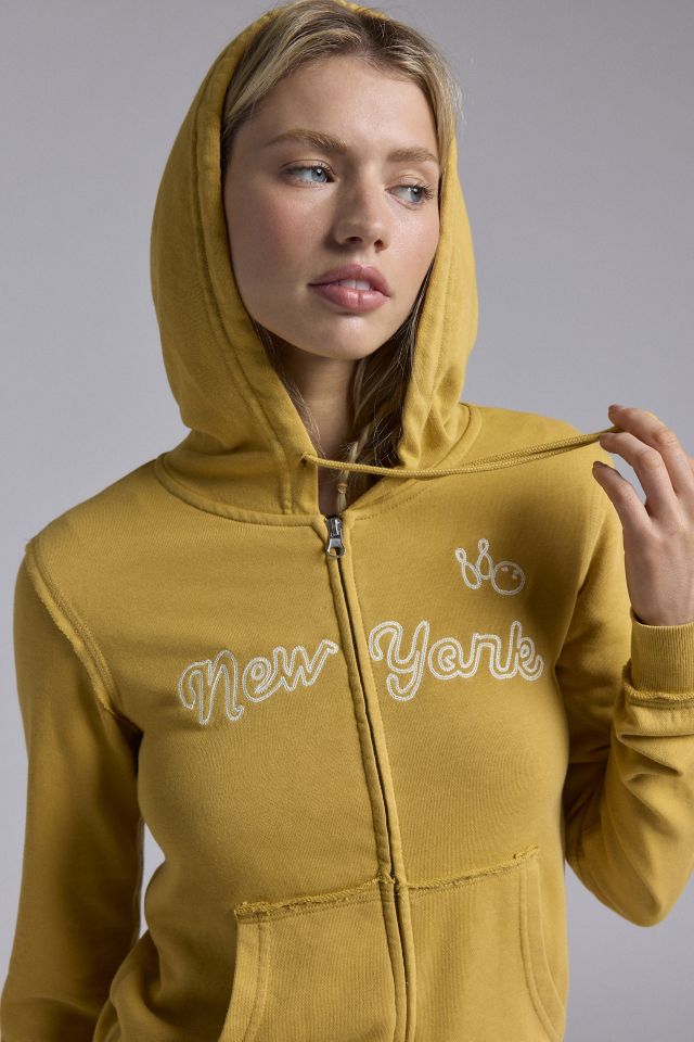 BDG Avril Bowling Embroidered Graphic Zip-Up Hoodie Sweatshirt