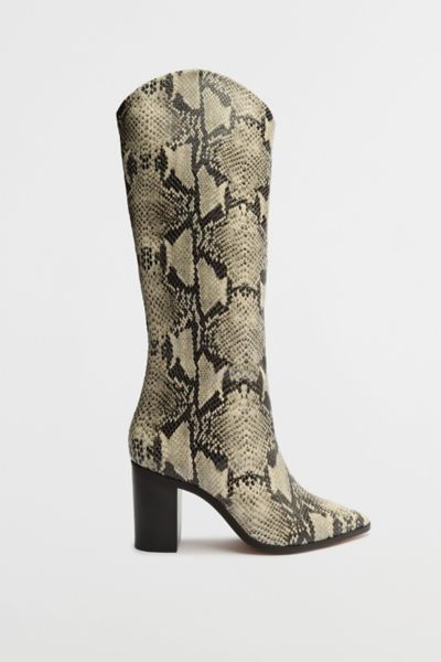 SCHUTZ MARYANA KNEE-HIGH BLOCK BOOT IN NATURAL, WOMEN'S AT URBAN OUTFITTERS 