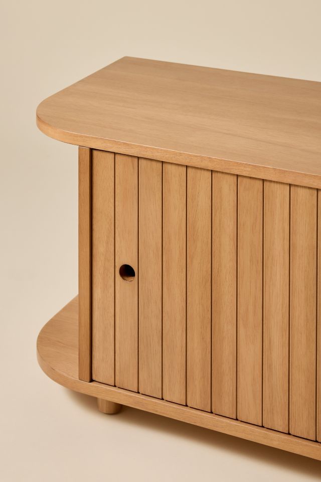 Juliette Fluted Wood Media Storage Console