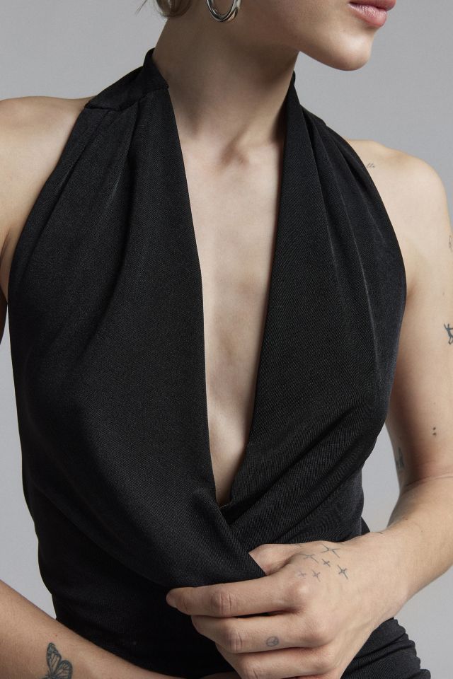 Silence + Noise Antonia Plunging Halter Mini Dress #1
