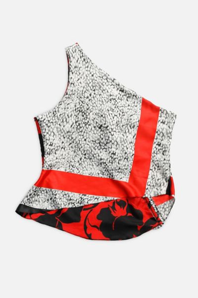 Rework Silk Scarf Ruche Tank