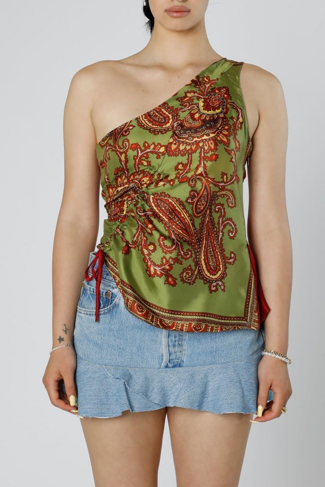 Rework Silk Scarf Ruche Tank 007 #1