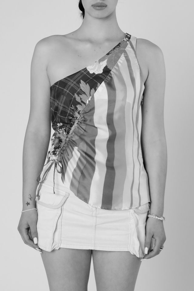 Rework Silk Scarf Ruche Tank 008 #3