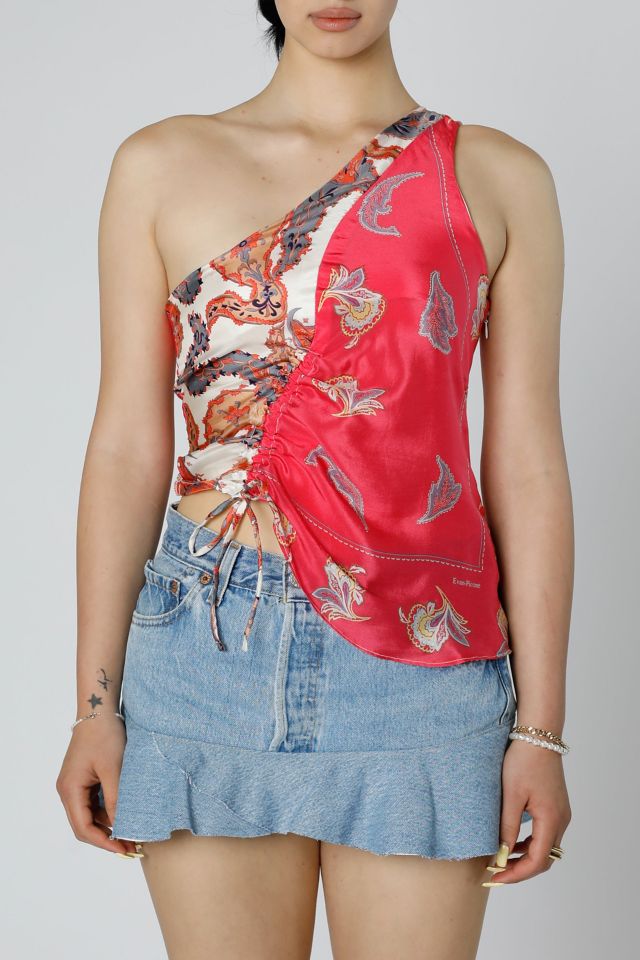 Rework Silk Scarf Ruche Tank 019 #1