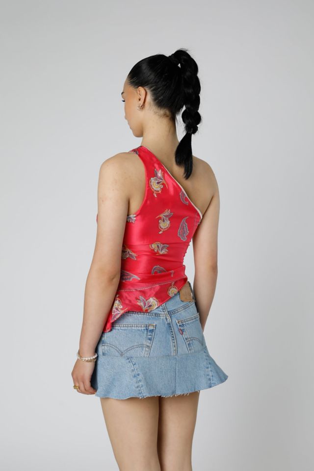 Rework Silk Scarf Ruche Tank 019 #2