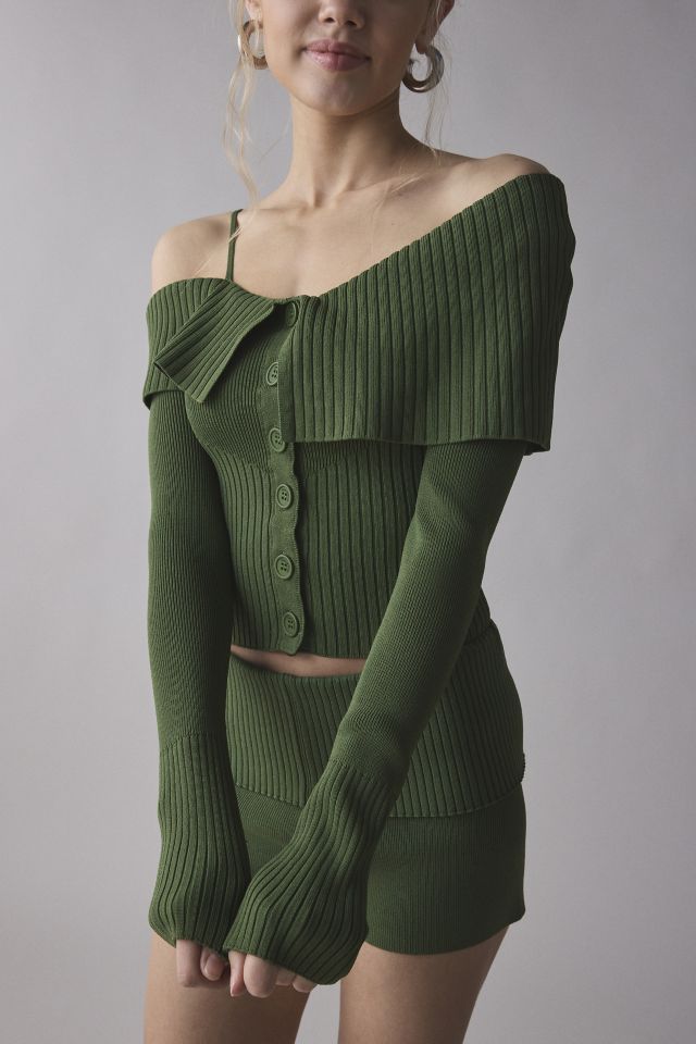 House Of Sunny One Love Off-The-Shoulder Ribbed Sweater #2