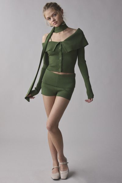 Creative Off-The-Shoulder Solid Color Sweater