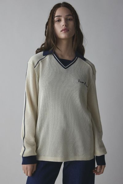 House Of Sunny Keepers Collared Knit Top In Ivory, Women's At Urban Outfitters In Ivory