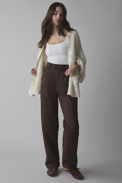 House Of Sunny Canvas Worker Pant In Chocolate, Women's At Urban Outfitters In Chocolate