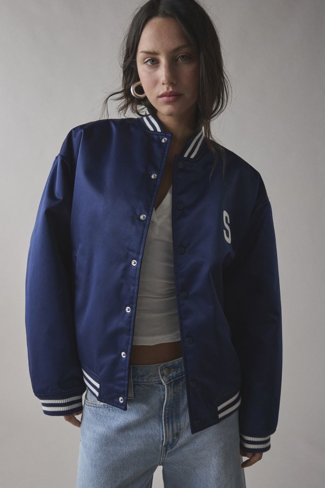 House Of Sunny Satin Club Varsity Bomber Jacket #1