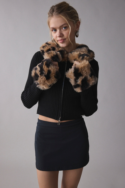 【ORDINARY JOY】Leopard Fur gilet ORDINARY JOY】Leopard Fur gilet ORDINARY JOY】Leopard Fur