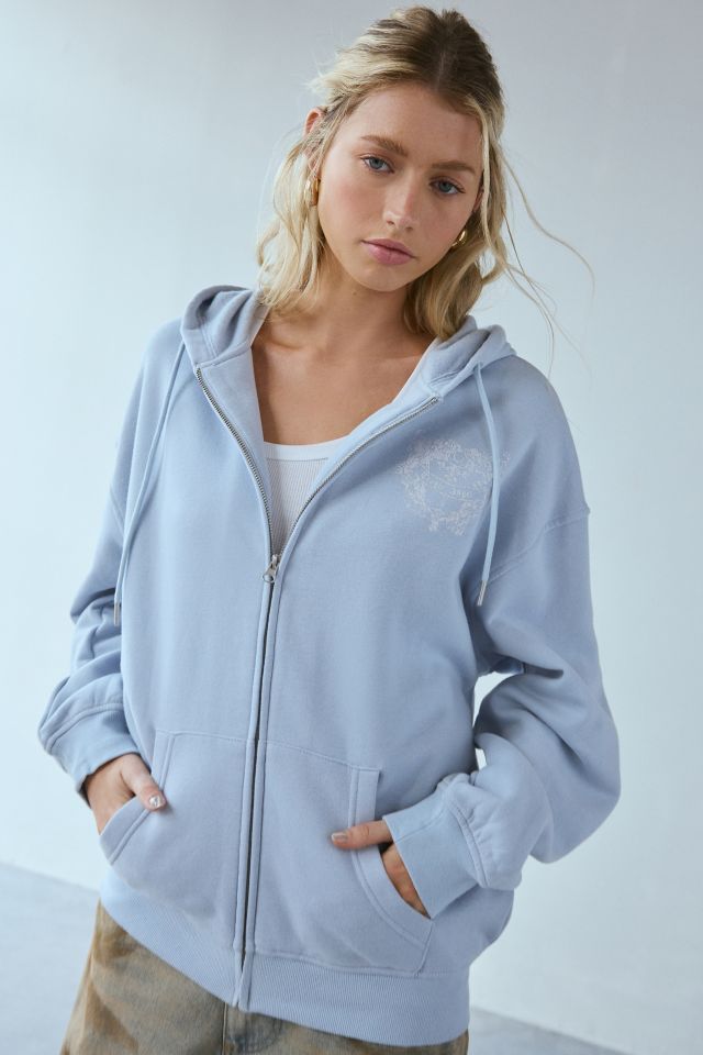 Silence + Noise Wings Graphic Oversized Zip-Up Hoodie Sweatshirt #3