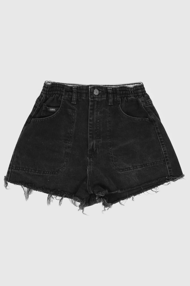 Vintage 90s Lee Black Distressed Denim Shorts Urban Outfitters