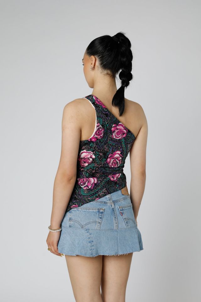 Rework Silk Scarf Ruche Tank 016 #2