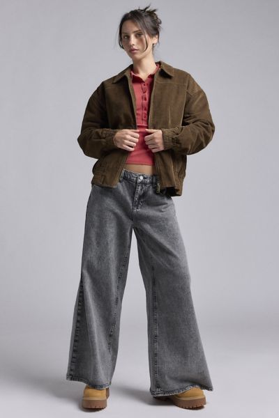 BDG OLLIE CORDUROY OVERSIZED DAD JACKET IN BROWN, WOMEN'S AT URBAN OUTFITTERS 
