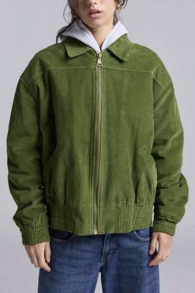 BDG OLLIE CORDUROY OVERSIZED DAD JACKET IN GREEN, WOMEN'S AT URBAN OUTFITTERS 