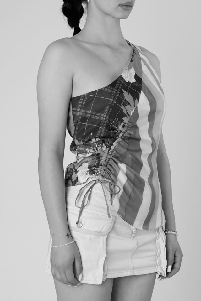 Rework Silk Scarf Ruche Tank 020 #3