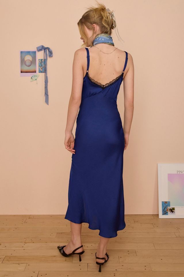 kimchi blue jays piece slip dress Romantic Sheer Lace Trim Satin Maxi Kimchi Blue Liz Satin Lace