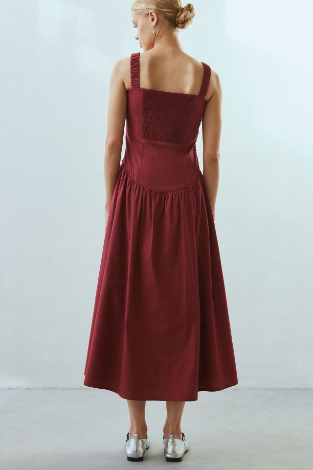 Neon Rose Isobella Velvet Bow Detail Drop Waist Midi Dress #2