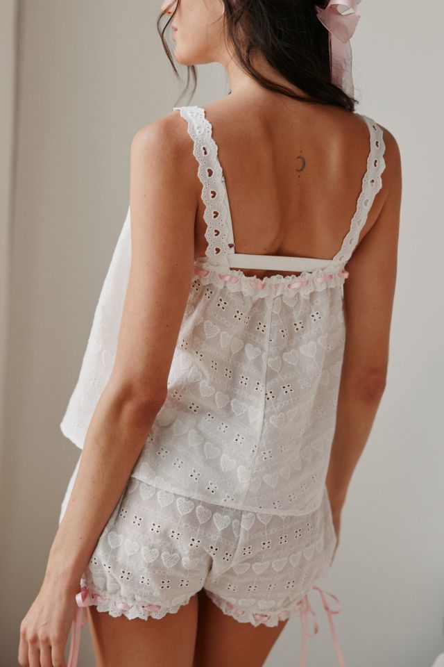 Out From Under X Wild Lovers Mia Eyelet Lace Tank Top & Bloomer Short Set #4