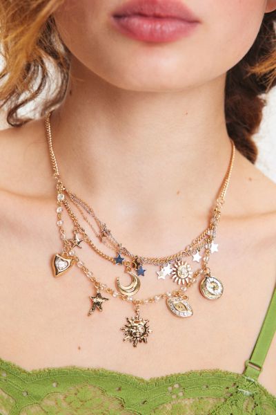 Celestial Layered Charm Necklace