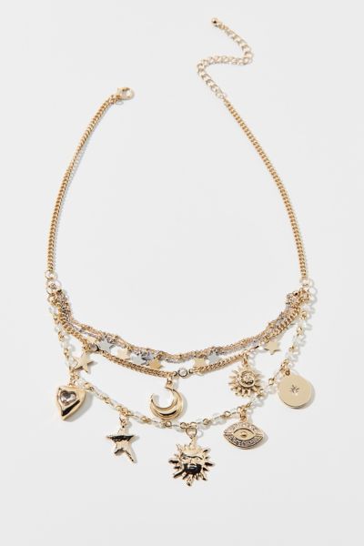 Celestial Layered Charm Necklace