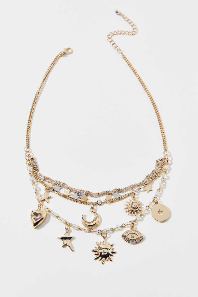 Celestial Layered Charm Necklace #2