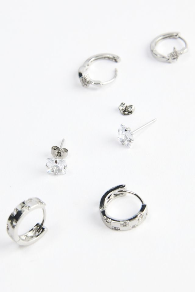 Ensemble de boucles d'oreilles à anneaux glacés #1