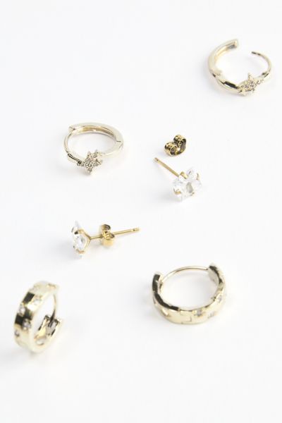 Iced Hoop Earring Set