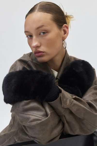 Mitaine Convertible en Fausse Fourrure Duveteuse