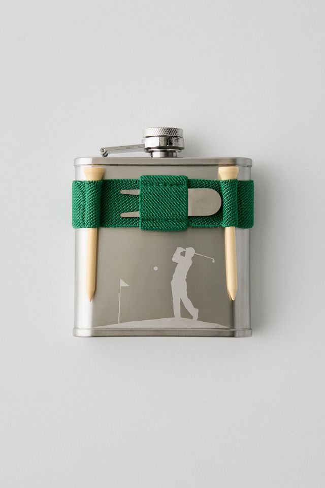 Stainless Steel Golf Flask & Tee Set #1