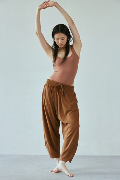 Shop Out From Under At Ease Relaxed Fit Pant In Brown, Women's At Urban Outfitters