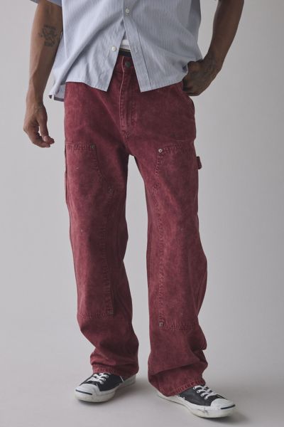 Guess Jeans Guess Originals Paneled Carpenter Jean In Stain Red, Men's At Urban Outfitters In Red